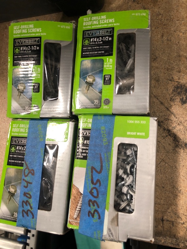Photo 1 of 4 PACK OF ASSORTED Everbilt  Self-Drilling Screw 1 lb.-Box  ASSORTED SIZED NONREFUNDABLE 