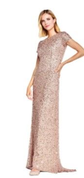 Photo 1 of Adrianna Papell Women's Short-Sleeve All Over Sequin Gown
size 8