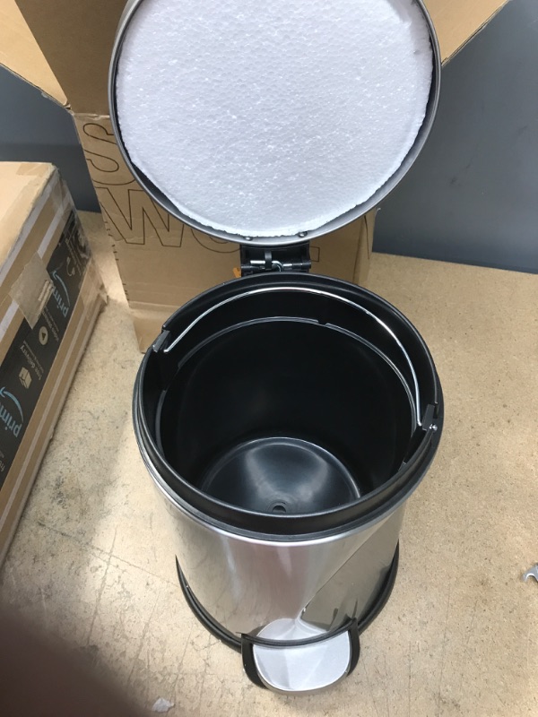 Photo 3 of 1.3 Gal. Stainless Steel Round Step-On Trash Can