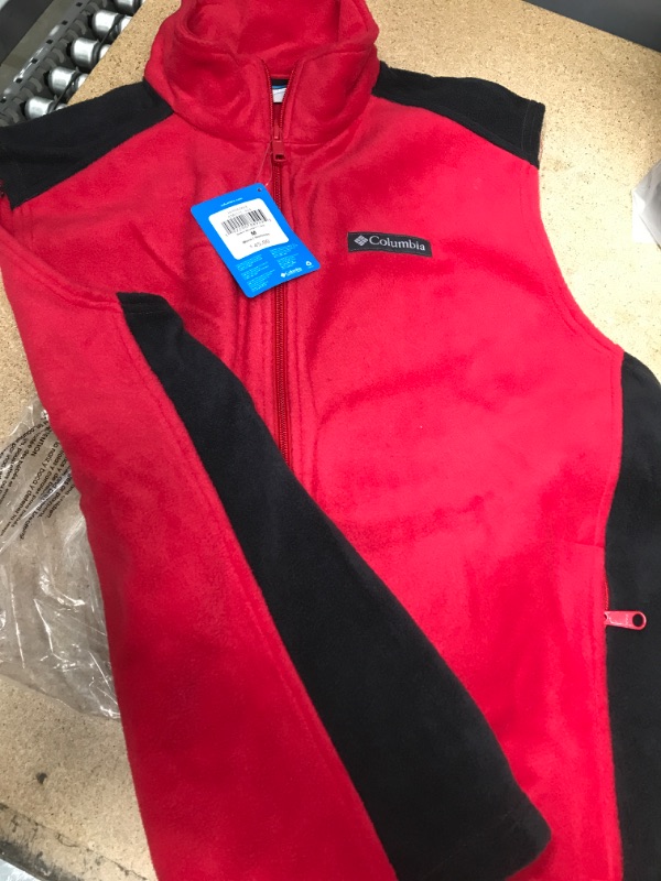 Photo 2 of Columbia Men's Steens Mountain Fleece Vest, Medium Size, Mountain Red/Black