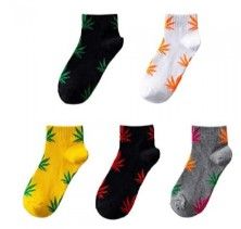 Photo 1 of 5 Pairs Unisex Marijuana Weed Leaf Boat Warm Cotton Socks (US 5-10.5)