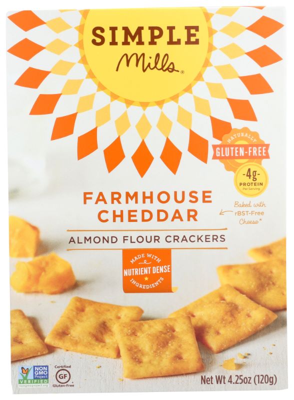 Photo 1 of 4 BOXES OF Simple Mills Almond Flour Farmhouse Cheddar Crackers, 4.25 Oz (Pack of 6) BEST BY 02/21/22
