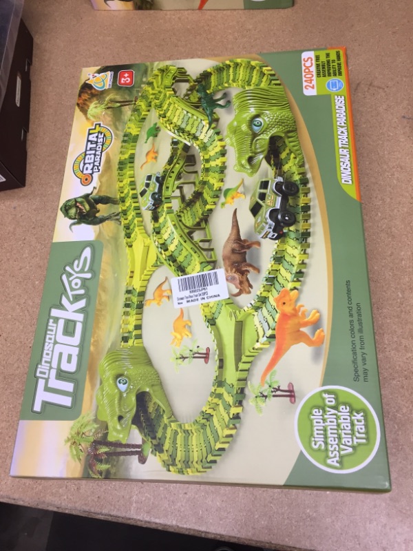 Photo 3 of Dinosaur Toys,Wuayur 240pcs Dinosaur Theme World Race Toy Set for Kids,240 Flexible Track Playset ,2 Cars,8 Dinosaurs and 2 Dinosaur Heads, Christmas Birthday Gift for 3 4 5 6 7 Year Old boy Girls
