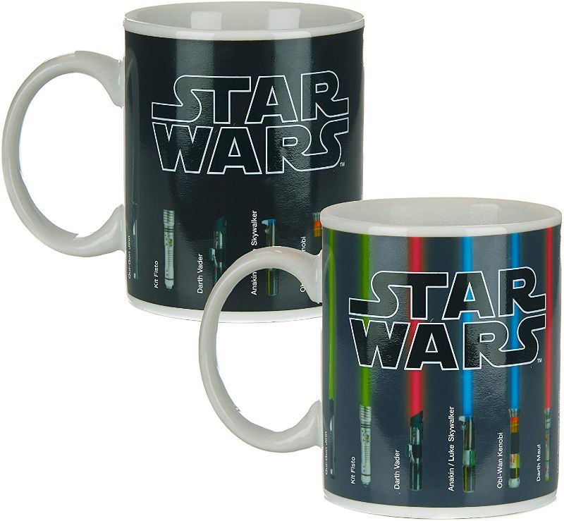 Photo 1 of Paladone Star Wars Lightsaber Heat Change Coffee Mug-300 ml-Officially Licensed Disney Merchandise, Porcelain, Multi, 10.5 x 10 x 10.5 cm
