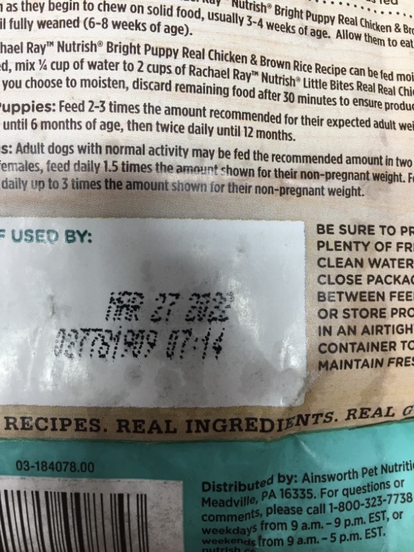 Photo 1 of BUMNDLE, Rachael Ray Nutrish Bright Puppy Natural Real Chicken & Brown Rice Recipe Dry Food, 6 Lbs.- BEST BY MARCH 27 2022
AND, BENCMATE Protective Inflatable Collar for Dogs and Cats - Soft Pet Recovery Collar Does Not Block Vision E-Collar

