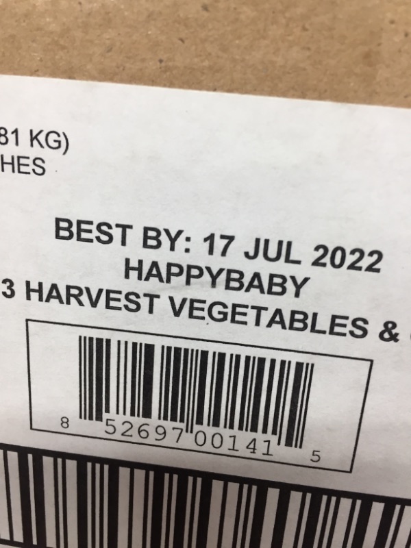 Photo 3 of 2 B OXES OF (8 Pouches) Happy Baby Hearty Meals, Stage 3, Organic Baby Food, Vegetables & Chicken with Quinoa - 4 Oz BEST BY JUL 17
