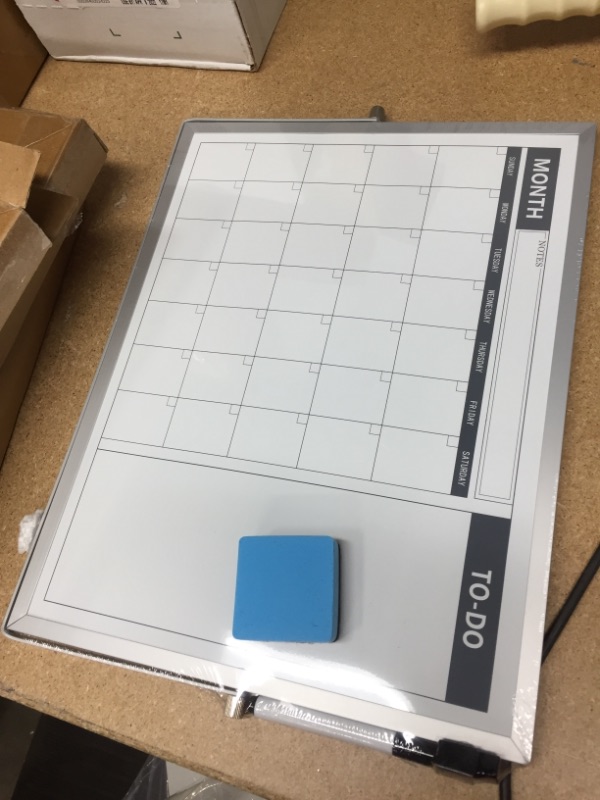 Photo 1 of SET OF 3 Dry Erase White Board - Small Double-Sided 14"X11" Magnetic Desktop Whiteboard Calendar with Stand, Portable Tabletop Monthly Weekly Daily Easel Planner Chores Chart for Kids, Drawing, Memo, Desk
