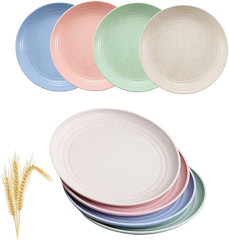 Photo 1 of 3 SETS OF Rarapop 8 Pack Wheat Straw Deep Dinner Plates, 10 Inch Unbreakable Cereal Serving Dishes, Lightweight Assorted Colors Plastic Dinner Plates For Kids Toddler & Adult, Dishwasher & Microwave Safe
