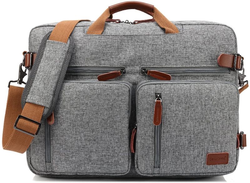 Photo 1 of CoolBELL Convertible Backpack Messenger Bag Shoulder Bag Laptop Case Handbag Business Briefcase Multi-Functional Travel Rucksack Fits 17.3 Inch Laptop for Men/Women (Grey)
