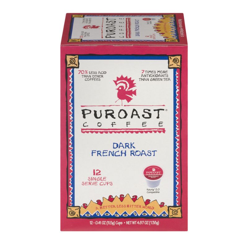 Photo 1 of 3 BOXES OF Puroast Coffee Low Acid Coffee High Antioxidant, Dark French Roast Coffee Single Serve Cups, 12 Count BEST BY DEC 2022
