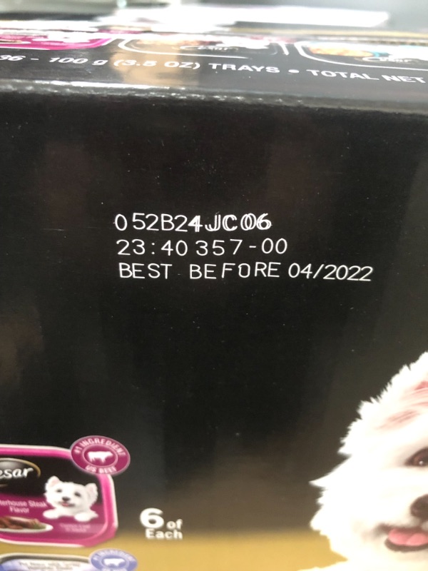 Photo 2 of (36 Pack) CESAR Wet Dog Food HOME DELIGHTS & Classic Loaf in Sauce Variety Pack, 3.5 Oz. Easy Peel Trays BEST BEFORE 04/2022
