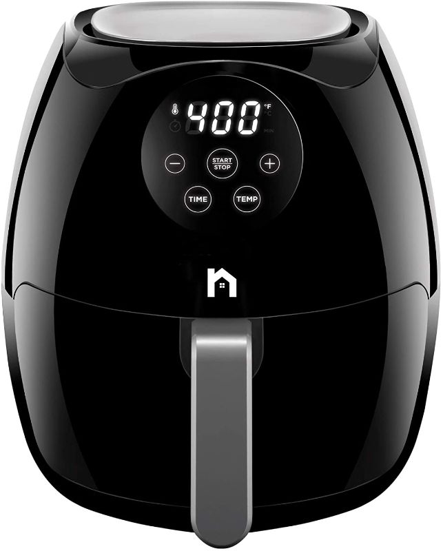 Photo 1 of **DOESN'T TURN ON - PARTS ONLY** New House Kitchen Digital 3.6 Quart Air Fryer w/ Flat Basket, Touch Screen AirFryer, Non-Stick Dishwasher-Safe Basket, Use Less Oil For Fast Healthier Food, 60 Min Timer & Auto Shut Off, Black
