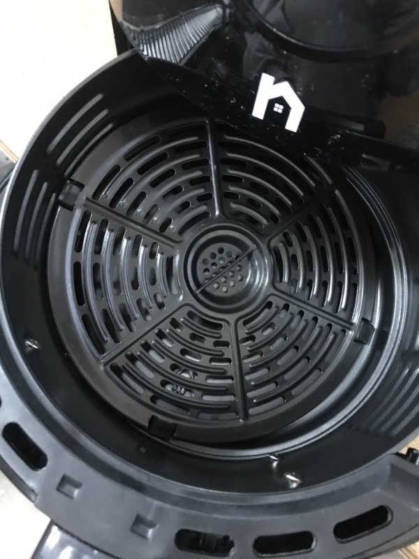 Photo 1 of **DOESN'T TURN ON - PARTS ONLY** New House Kitchen Digital 3.6 Quart Air Fryer w/ Flat Basket, Touch Screen AirFryer, Non-Stick Dishwasher-Safe Basket, Use Less Oil For Fast Healthier Food, 60 Min Timer & Auto Shut Off, Black
