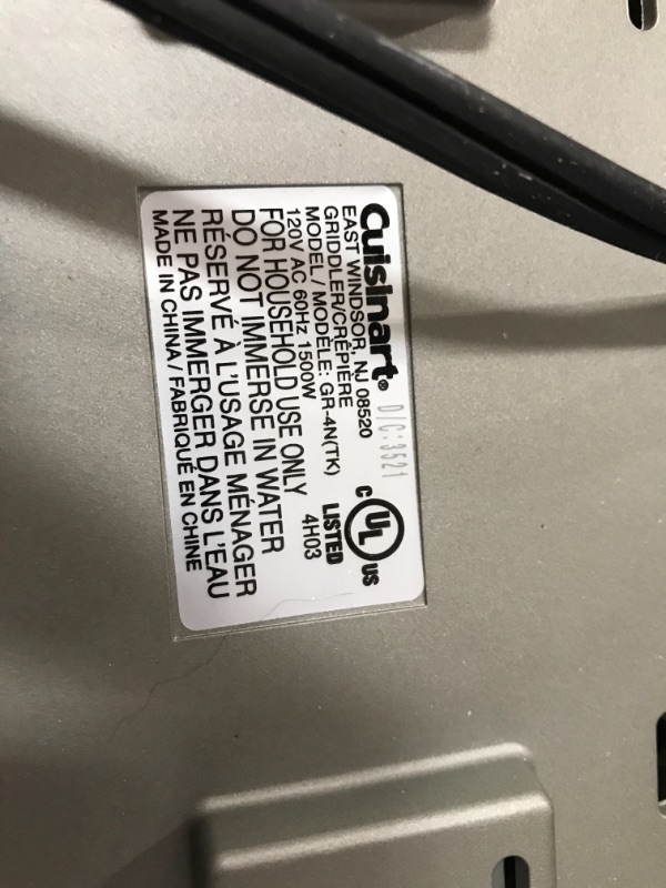 Photo 4 of **TESTED AND FUNCTIONS ** Cuisinart GR-4NP1 5-in-1 Griddler, 13.5"(L) x 11.5"(W) x 7.12"(H), Silver With Silver/Black Dials
