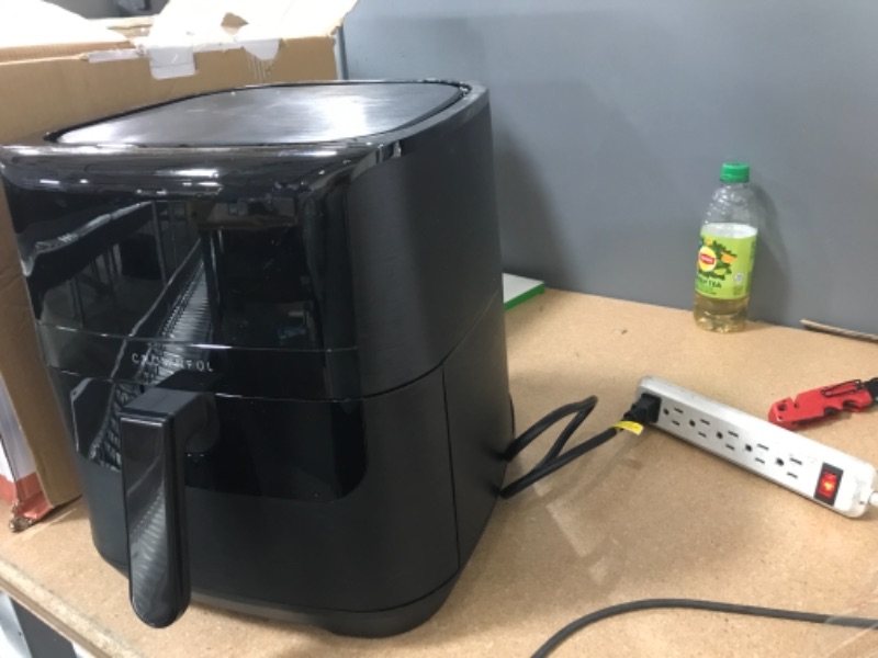 Photo 4 of **PARTS ONLY : DOESN'T TURN ON ** CROWNFUL 7 Quart Air Fryer, Oilless Electric Cooker with 12 Cooking Functions, LCD Digital Touch Screen with Precise Temperature Control, Nonstick Basket, 1700W, UL Listed-Black ** PICTURE SHOWS IT PLUGGED IT BUT NOT TURN
