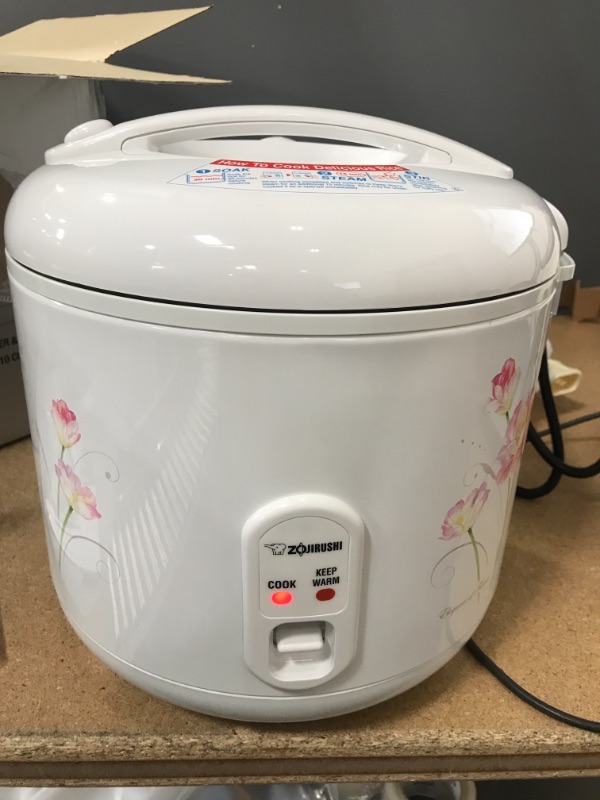 Photo 2 of *TESTED AND FUNCTION'S* Zojirushi NS-RPC18FJ Rice Cooker and Warmer, 10-Cup (Uncooked), Tulip
