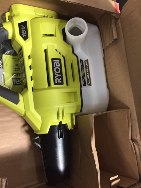 Photo 2 of Ryobi One+ 18-Volt Lithium-Ion Cordless Fogger/Mister - Battery and - Black
UNABLE TO TEST