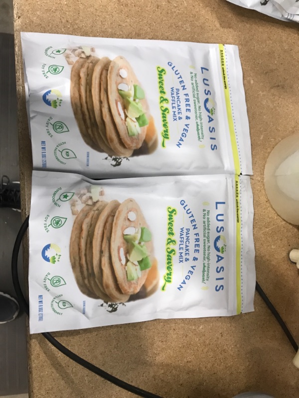 Photo 2 of **expire date : 01/10/2023  -  sold as is -  no-refunds** LusOasis Vegan Pancake and Waffle Mix, Proudly Made In The USA - Gluten Free Savory Pancakes, Dairy Free Waffles, Low Carb Keto Food & Diabetic Friendly Breakfast & Baking Mixes, Sweet & Savory
