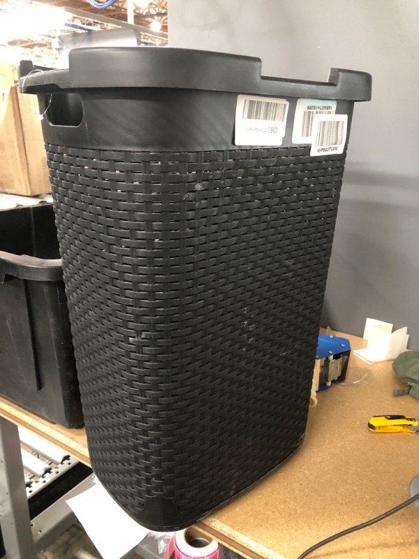 Photo 1 of **MISSING LID ** Mind Reader 60 Liter Laundry Hamper, Black
