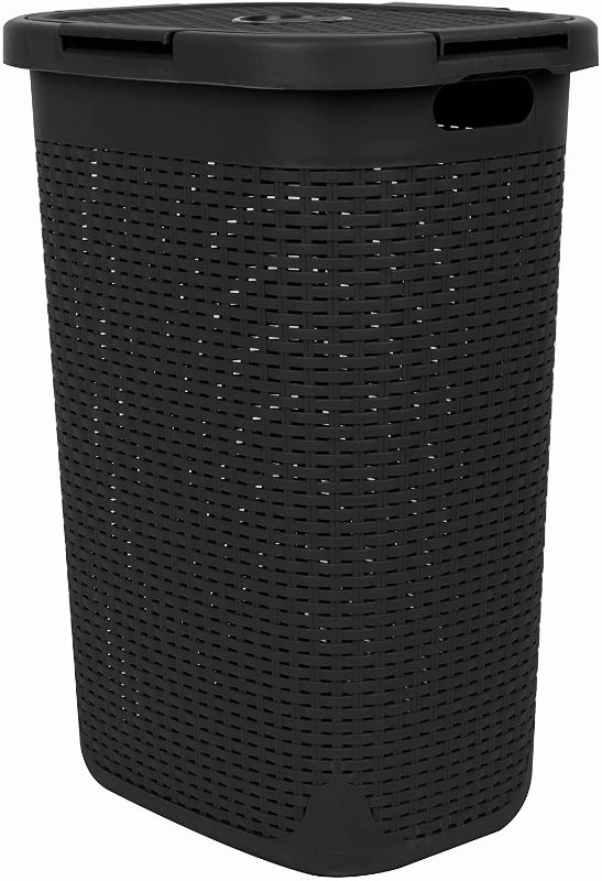 Photo 1 of **MISSING LID ** Mind Reader 60 Liter Laundry Hamper, Black
