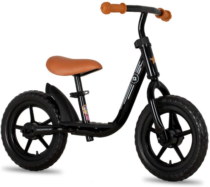 Photo 1 of JOYSTAR 12" Kids Balance Bike with Footrest for Girls & Boys, Ages 18 Months to 5 Years, Toddler Training Bike with Airless Tire and Adjustable Seat Height Black  The seat height is 13.7"- 18.9" ( 33-48cm) adjustable. The handlebar height is 20.4" - 22.4"