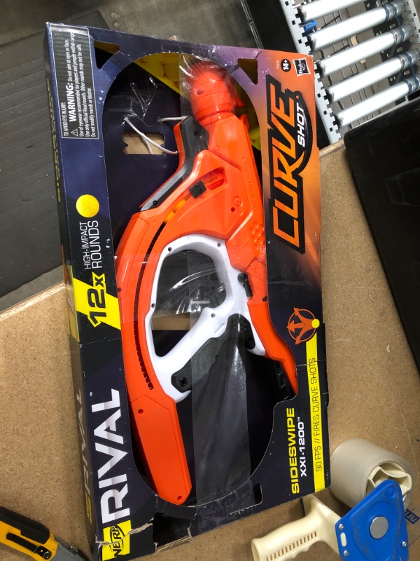 Photo 2 of **missing darts ** NERF Rival Curve Shot Sideswipe XXI-1200 Blaster Fire Rounds to Curve Left, Right, Downward or Fire Straight 12 Rival Rounds
