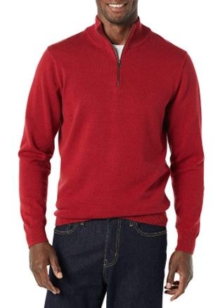 Photo 1 of SMALL Amazon Essentials Men's 100% Cotton Quarter-Zip Sweater
