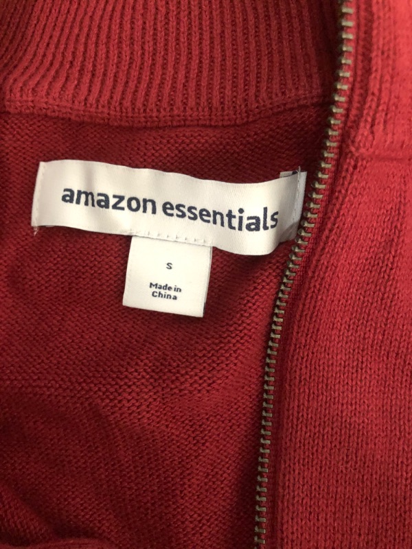 Photo 1 of SMALL Amazon Essentials Men's 100% Cotton Quarter-Zip Sweater
