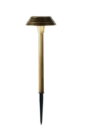 Photo 1 of ** PARTS ONLY : MISSING POLES AND STAKES** Hampton Bay
15 Lumens Solar Warm Brass LED Landscape Pathway Light (4-Pack)