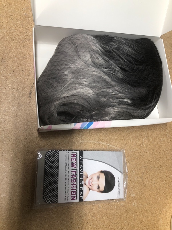 Photo 4 of **stock picture is for reference**  ymhpride wig black and grey ombre short with waves