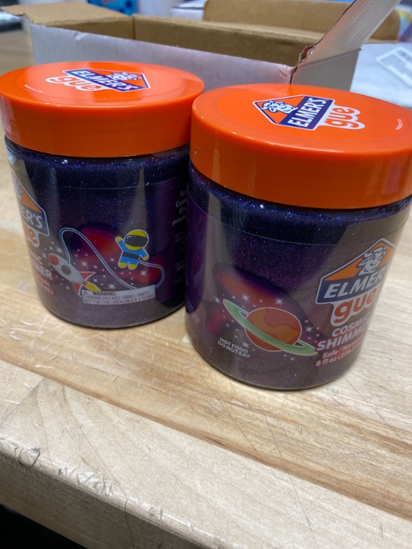 Photo 2 of Elmer's GUE Pre Made Slime, Cosmic Shimmer Glitter Slime, 4 Count