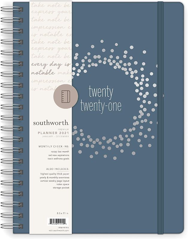 Photo 1 of Southworth 2021 Yearly Planner (January, 2021-December, 2021), Monthly and Yearly Planner, 8.5” x 11”, Silverstone, Premium 28lb/105gsm Paper, Twin Wire, 82 Sheets/164 Pages (91914)
(4 PACK) NON REFUNDABLE 