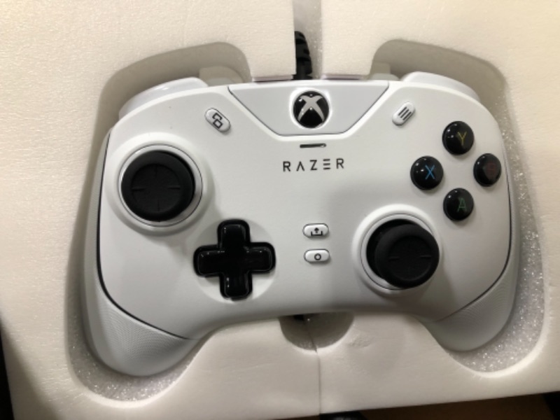 Photo 1 of Razer Wolverine V2 Wired Gaming Controller for Xbox Series X|S, Xbox One, PC: Remappable Front-Facing Buttons - Mecha-Tactile Action Buttons and D-Pad - Trigger Stop-Switches - White
