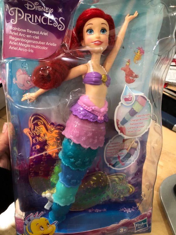 Photo 2 of Disney Princess Rainbow Reveal Ariel, Color Change Doll, Water Toy Inspired by The Disney’s The Little Mermaid, for Girls 3 and Up
