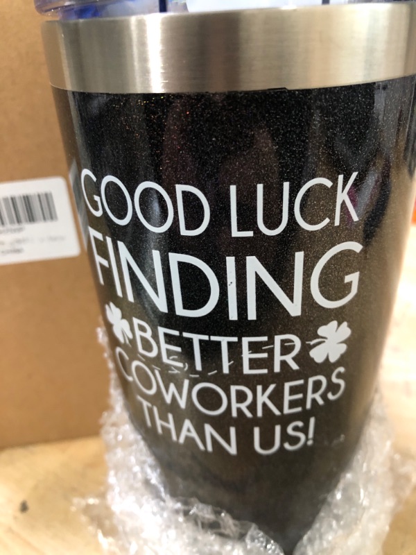 Photo 2 of Going Away Gifts for Coworker Women Goodbye,Farewell,Retirement,Leaving Gifts for Colleague Boss Friends,Good Luck Finding Better Coworkers Than Us Tumbler Cup Mug 20OZ Glitter charcoal
