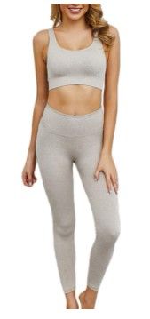 Photo 1 of Two Piece Outfits for Women- Sports Bras High Waisted Leggings Workout Clothes for Yoga Gym large