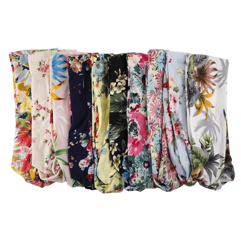 Photo 1 of Headbands for Women Boho Headbands Vintage Flower Printed Criss Cross Elastic Head Wrap Workout Headband Wrap Headwear 10pcs