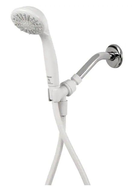 Photo 1 of 3-Spray 3.3 in. Single Wall Mount Handheld Adjustable Shower Head in White