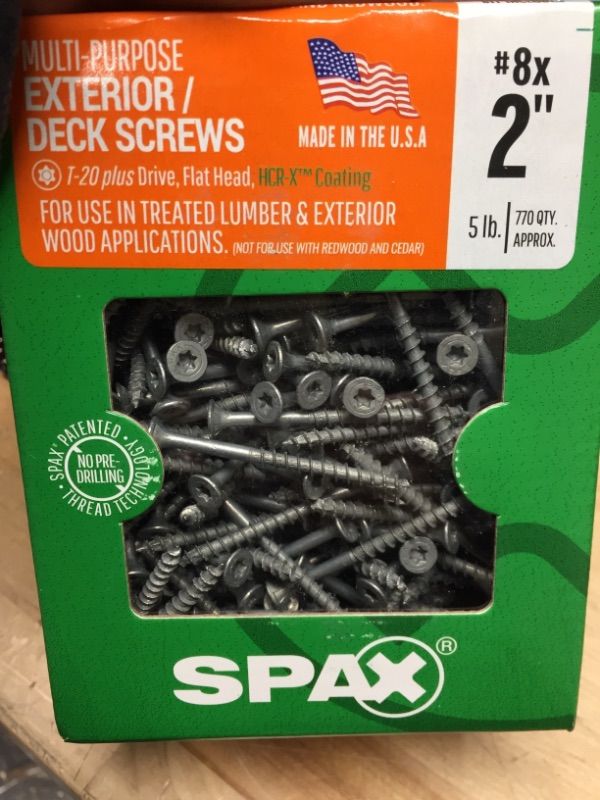 Photo 2 of #8X 2" T-Star Plus Flat Head Partial Thread  Screws (5 lb. Box) 