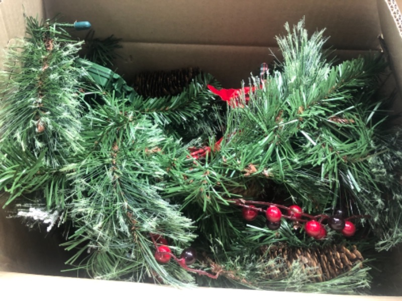 Photo 2 of  Tree Company Pre-Lit Artificial Christmas Garland, Green, Crestwood Spruce, 