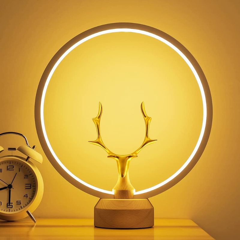 Photo 1 of LED Wood Table Lamp, Bedroom Bedside Night Light, Dimmable Led Lighting, Creative Home Decor, Unique House warmging Gift
