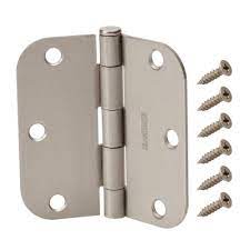 Photo 1 of 2 PACKS OF- 3-1/2 in. Satin Nickel 5/8 in. Radius Smooth Action Door Hinges Value Pack (3-Pack)
