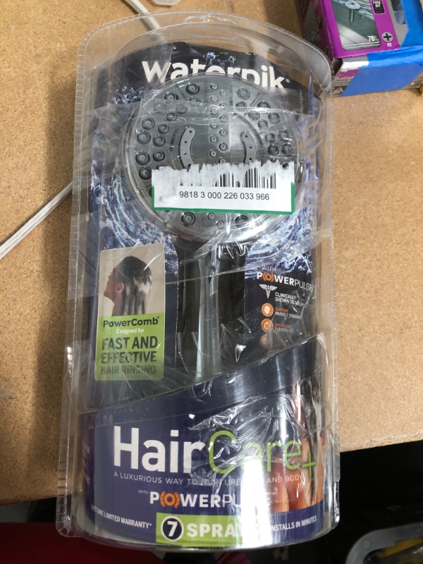 Photo 2 of **PREVIOUSLY OPENED** Waterpik 7-Spray Patterns with 1.8 GPM 4 in. Wall Mount Adjustable Handheld Shower Head in Chrome