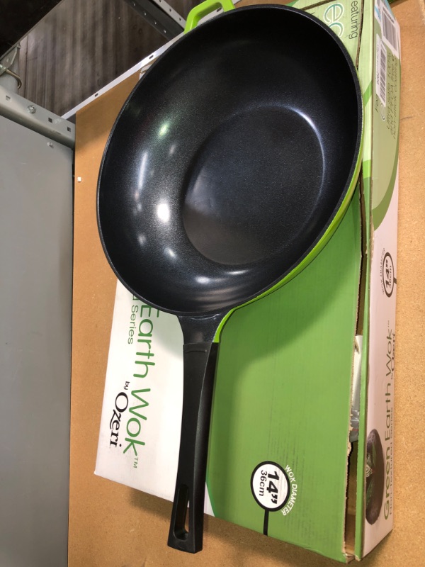 Photo 2 of 14" Green Earth Wok by Ozeri, with Smooth Ceramic Non-Stick Coating (100% PTFE and PFOA Free)
