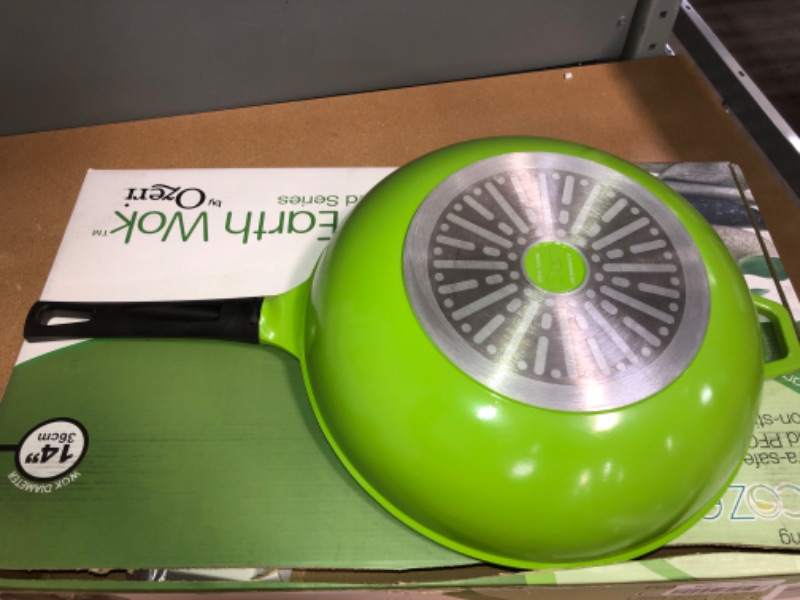 Photo 3 of 14" Green Earth Wok by Ozeri, with Smooth Ceramic Non-Stick Coating (100% PTFE and PFOA Free)
