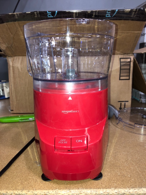 Photo 2 of Amazon Basics 4-Cup Food Processor, Red
