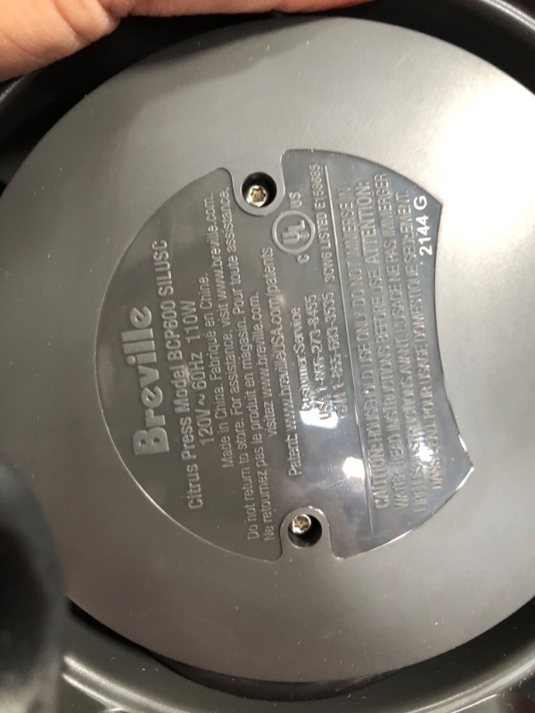 Photo 1 of Breville BCP600SIL Citrus Press Motorized Juicer, Silver
