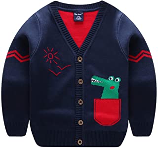 Photo 1 of Tailloday Toddler Boys Children's Long Sleeve Knitted Sweatshirts Cartoon Dinosaur V-Neck Cardigan Sweaters?3-7T?9130)
