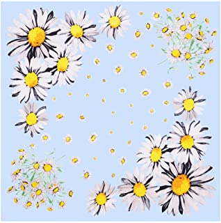 Photo 1 of Fashionable Little Daisy Silk Like Satin Scarf Printing Pattern Breathable Lightweight Daily Square Scarf for Women
set of 3