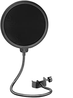 Photo 1 of ALEKOR Microphone Pop Filter for Blue Yeti and Other Mic, 6 Inch Double Nylon Wind Screen with 360-Degree Flexible Gooseneck, Black - 3 pack